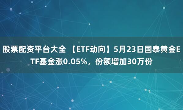 股票配资平台大全 【ETF动向】5月23日国泰黄金ETF基金涨0.05%，份额增加30万份